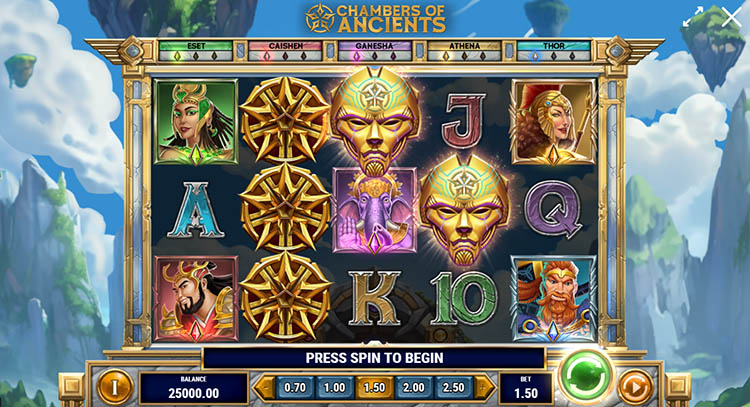 Playing field of Chambers of Ancients slot