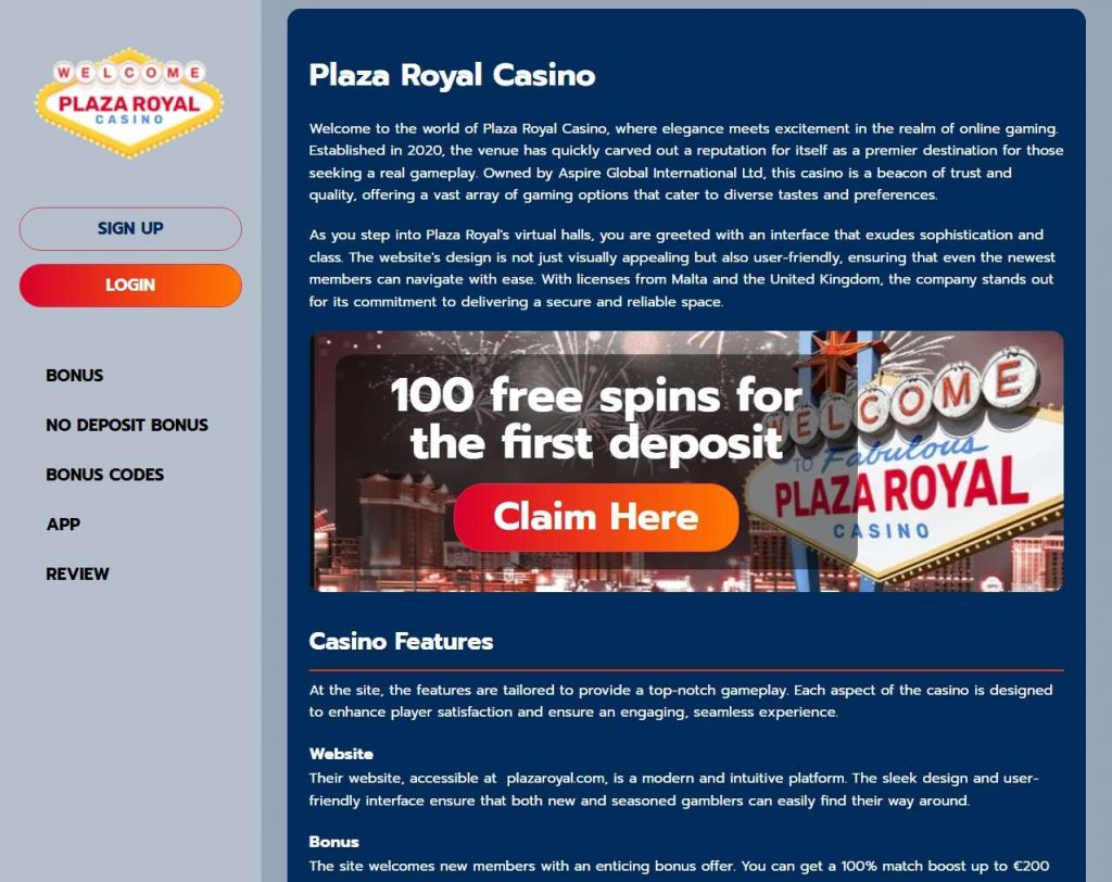 Plaza Royal Online Casino